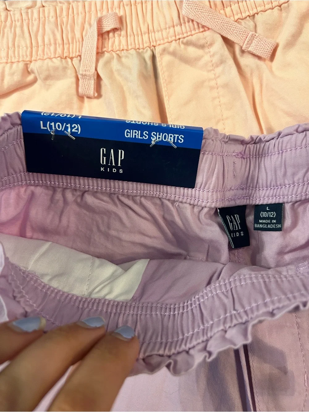 GAP Lavender and Peach Elastic-Waist Cotton Short Bundle